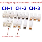 CH1 CH2 CH3 CH4 Quick Splice Lock Wire Connectors 1/2/3/4Pins Copper Electrical Cable Terminals For Easy Safe Splicing Into Wire