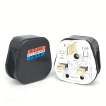 Black/White 3 Pin UK Mains Top Plug 13A Appliance Power Socket Fuse Adapter Household,British plug assembly type BK