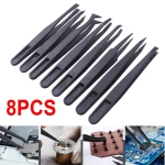 Multifunctional Electronic Anti-static Carbon Fiber Tweezers Plastic Soft Elastic Pincet Set Repair Hand Tools Parts