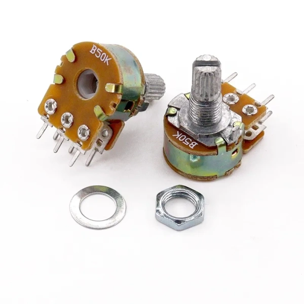 WH148 3pin 6pin 15mm B1K B2K B5K B10K B20K B50K B100K B250K B500K B1M Potentiometer 1K 2K 5K 10K 20K 50K 100K 250K 500K 1M