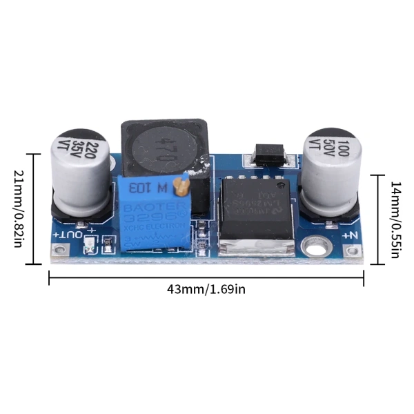 LM2596S Voltage Regulator Module DC-DC Step-down Power Converter Module 3A 3.2V-46V