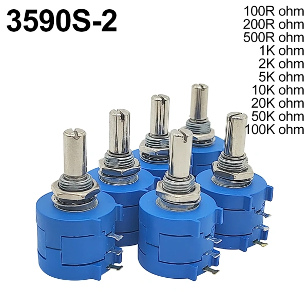 3590S Multiturn Potentiometer 500 1K 2K 5K 10K 20K 50K 100K Ohm Potentiometer Adjustable Resistor 3590 102 202 502 103