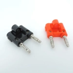 Double Dual 4mm Banana Plug socket for Binding Post Jack Speaker Adapter Nickel plated Connectors Screw red black p1