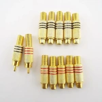 RCA Connector Plug Male female adapter Screws solder In-Line Jack Adapter Gold Plated Solder Type