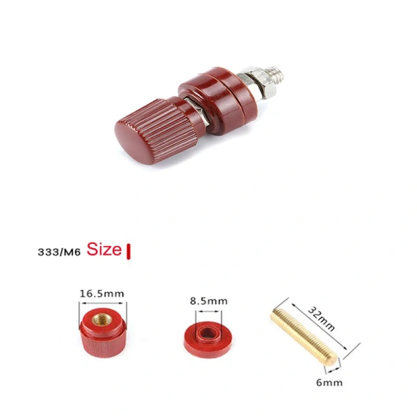 333 M6x32 Metal Power Terminal 6mm Banana Socket Post Thread Welding Inverter Power Connection Header Connector Terminal Header