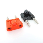 Double Dual 4mm Banana Plug socket for Binding Post Jack Speaker Adapter Nickel plated Connectors Screw red black p1