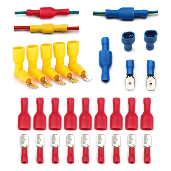 Insulated Female&Male Crimp Spade Terminals Wire Butt Connector Electrical Wire Cable Connecors Assorted Kit