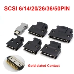 SCSI Connector MDR 14 20 26 36 50 Pin MDR Male Servo Receptacles Header Gold Plated Contact Cable Mount