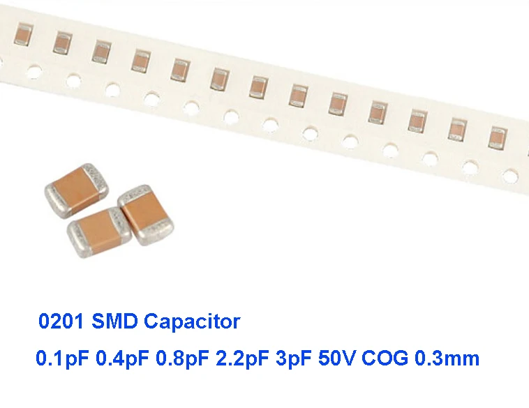 0201 50V SMD Thick Film Chip Multilayer Ceramic Capacitor 0.1pF 0.4pF 0.8pF 2.2pF 2.4pF 2.7pF 3pF 3.3pF 3.9pF