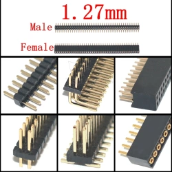 1.27mm 1*40 2*40 2x50 Pin Header Male Pitch Male Single/Double Row Pin Header Strip Gold Plated Copper Connector