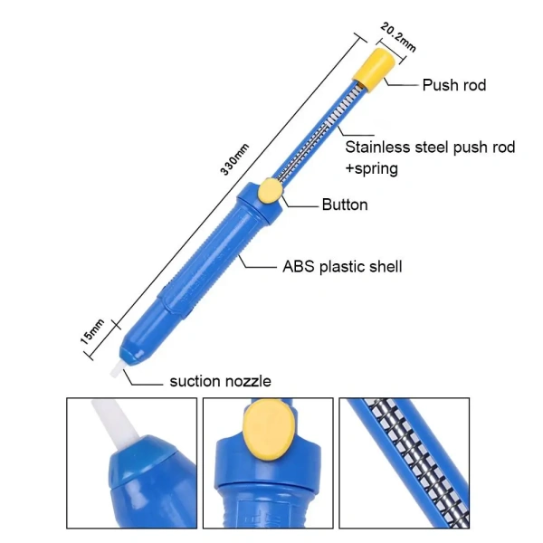 Desoldering Pump Anti-Skid Handle Plastic Vacuum Tin Remover Durable Solder Sucker Clean Tool Welding Tools Accessories