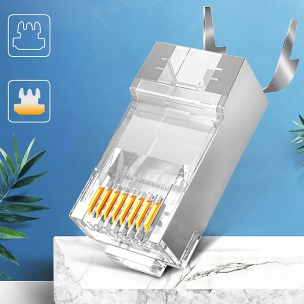 CAT7 Metal Shielded RJ45 Connector Modular Plug CAT 7 8P8C Network RJ 45 Cable Crimping Ethernet Connector