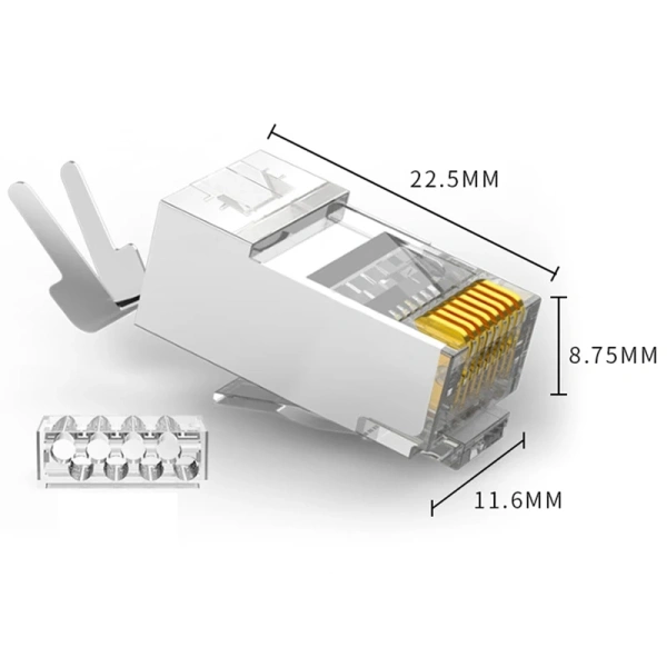 CAT7 Metal Shielded RJ45 Connector Modular Plug CAT 7 8P8C Network RJ 45 Cable Crimping Ethernet Connector