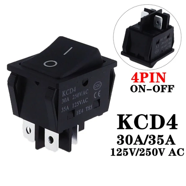 30/35A 125/250V AC High Current,ON/OFF,Special for Eelding Machine,KCD4 Sterling Silver Point,Rocker Power Button Switches