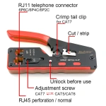 utp cat5e connector+CAT5 CAT6 CAT6A CAT7 CAT8 Crimping Pliers multitool rj45 crimper network tool stripper ethernet cable cutter