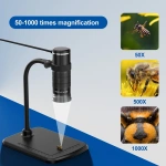 Digital Microscope 3IN1 Type-c Micro USB 50x-1000x Magnification Portable Camera Snake Tube Stand 8 LEDs For Android Phones PC