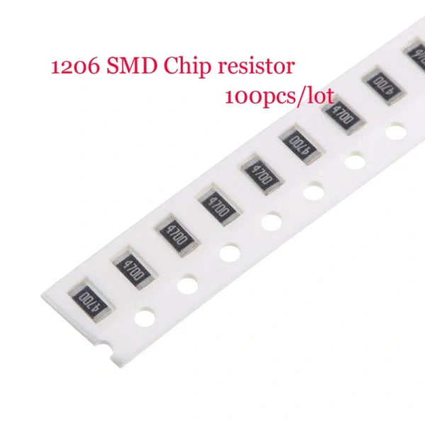 1206 0R-10M SMD Chip Fixed Resistor 1R 2 51 100 220 330 470 510 ohm 1K 2K 5.1K 8.2K 51K 68K 100K 220K 1M 3.3M 5.1M 10M