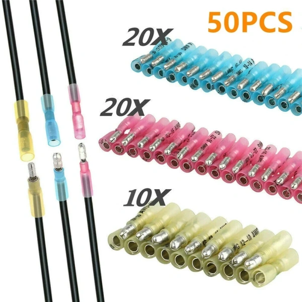 Heat Shrink Bullet Terminal Female Male Electrical Wire Connectors Splice Crimp Terminals 10-22AWG Waterproof Assortment