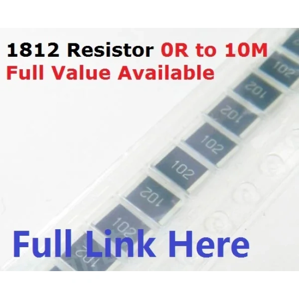 1812 SMD Chip Resistor 10K Ohm 5% 0R~10M 1/2W 10R 100R 220R 330R 470 Ohm 1K 2.2K 10K 100K 0R 1R .5/6/7/8/9/R/K