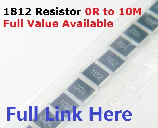 1812 SMD Chip Resistor 10K Ohm 5% 0R~10M 1/2W 10R 100R 220R 330R 470 Ohm 1K 2.2K 10K 100K 0R 1R .5/6/7/8/9/R/K