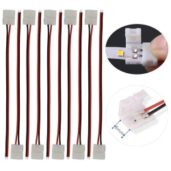 LED Strip Connector 8mm 2 Pin 3528 5050 Single Color Solderless PCB Board Wire Free Welding Connectors LED Accessories