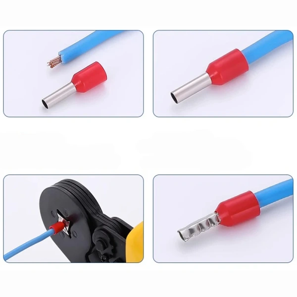 E0508 E7508 E1008 E1508 E2508 Insulated Ferrules Terminal Block Cord End Wire Connector Electrical Crimp Terminator