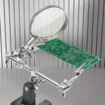 Soldering Iron with Soldering Magnifier Clip Third Hand Auxiliary Bench Magnifier Soldering Repair Tool Positioning Clip