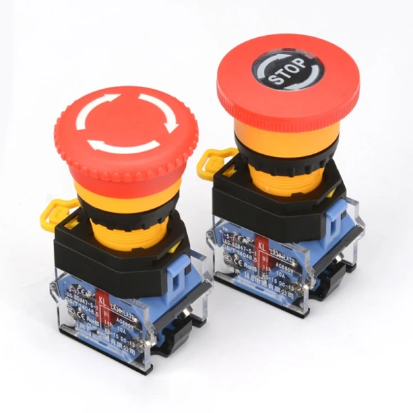 22mm emergency stop switch button mushroom head self-locking button LA38-11ZS / stop emergency power failure stop 1NO 1NO / 2NC