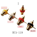 1 Position Stereo Audio Video Jack RCA Female Connector Golden DIY With Screw Nut RCA-119