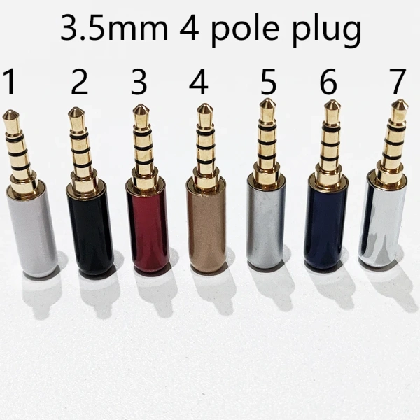 Gold Plated 1/8" 3.5mm Male Jack DIY Audio Jack Plug soldering Socket 4p/3p Plug Repair Headphone Cable Welding