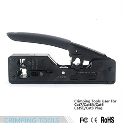 EZ-Type RJ45 Network Crimper - Crimp/Cut LAN CAT8/7/6A/6/5E (STP/UTP/With Tail Clip) & RJ11/12 TEL Modular Cable (AM-718)