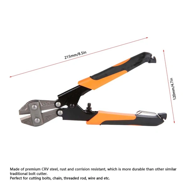 8inch Heavy Duty MiNi Bolt Cutters Wire Cable Cutter Pliers Shear Cutting Tool