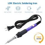 Soldering Iron Kit Electric 60W 220V Adjustable Temperature Soldering Gun Welding Tools, 5pcs Replacement Tips and Solder Wire (Basic)