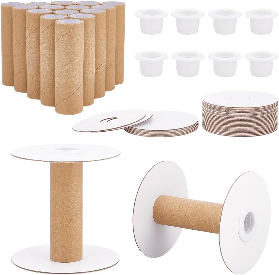 Empty Paper Thread Spools, Wire Weaving Bobbins Paper Sewing Spools Removable Empty Wire Spools