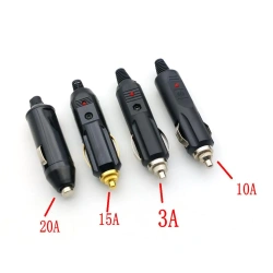 Car Power Cigarette Plug 3A/10A/15A/20A Fuse Led Charger Cable adapter