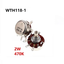 WTH118 1K 2.2K 4.7K 10K 22K 47K 100K 470K 1M 2W 1A Potentiometer New Authentic Variable Resistor VR Resistance 100K Ohm