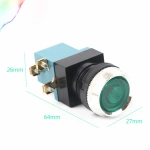 25mm Momentary With lamp Push button switch 25mm 5A 380V Circular small size Flat round Red Green LA19-11D