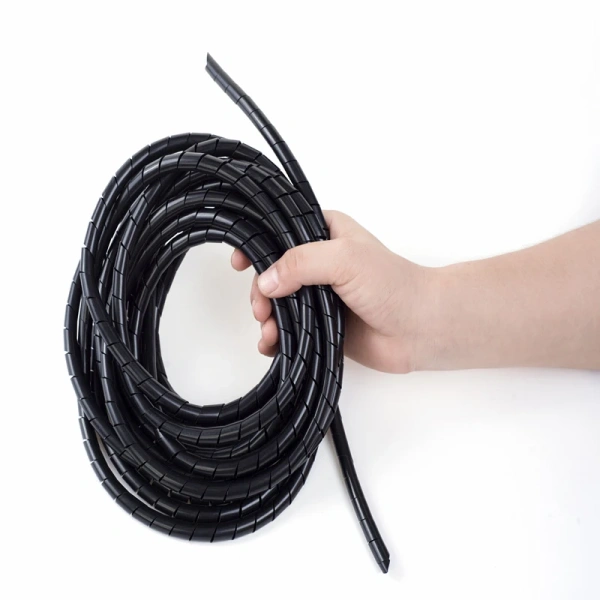 Cable Winder Black Feet Spiral Wire Organizer Wrap Tube Flexible Manage Cord for PC Computer Home Hiding Cable 8-30MM