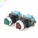 25mm Momentary With lamp Push button switch 25mm 5A 380V Circular small size Flat round Red Green LA19-11D