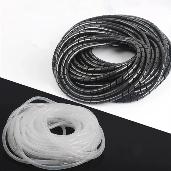 Cable Winder Black Feet Spiral Wire Organizer Wrap Tube Flexible Manage Cord for PC Computer Home Hiding Cable 8-30MM