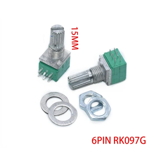 RK097G 1K 5K 10K 20K 50K 100K 500K B1K B5K B10K B100K with a switch audio 6pin shaft 15mm amplifier sealing potentiometer