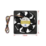 12308 fan 12038 4-wire PWM 12V 4.5A 120x120x38MM 120mm cooling fan for YD12038B2G 12V 4.5A M3 L3+ S7 S9i S11 A3