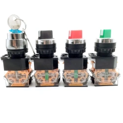 22mm Rotary Switch La38-11x2 / X3 Instantaneous / Locking 2 / 3 Position 10a400v Power Switch with Key Red Green Black