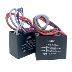 4.5uf + 6uf + 5uf 5 Wire 250VAC CBB61 Ceiling Fan Capacitor 50/60Hz Motor Non Polarity 5 Wire