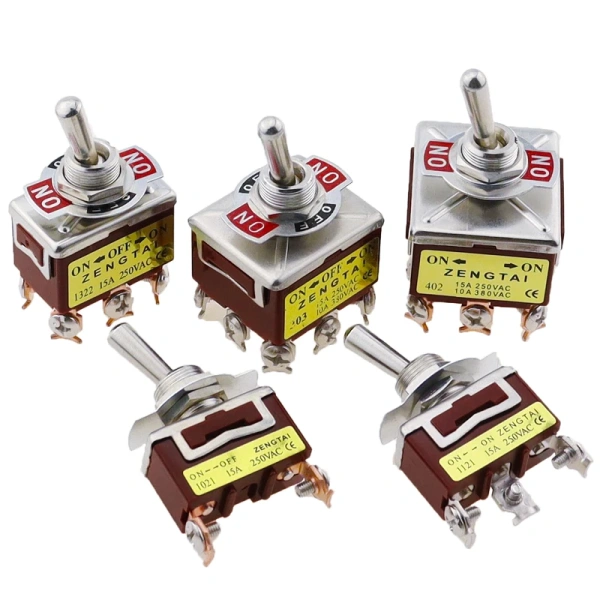 1021 1221 1321 15A/250V 6 pin Waterproof Switch Cap On-Off-On ON-OFF Miniature Toggle Switches Brown