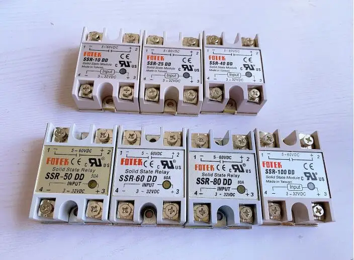 SSR-10DD SSR-25DD SSR-40DD SSR-50DD SSR-60DD SSR-80DD SSR-100DD Solid State Relay Module 3-32VDC to 5-60VDC