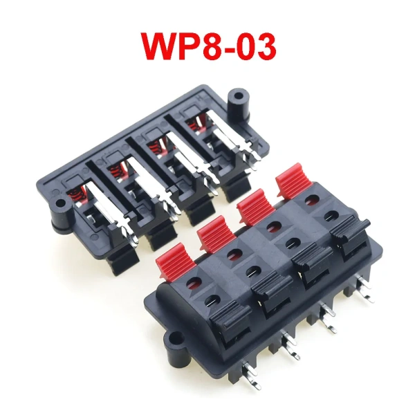 WP4 WP6 WP8 WP10 Speaker Amplifier Positions Connector Terminal Push In Spring 4/6/8/10 Poles Audio Speaker Connector