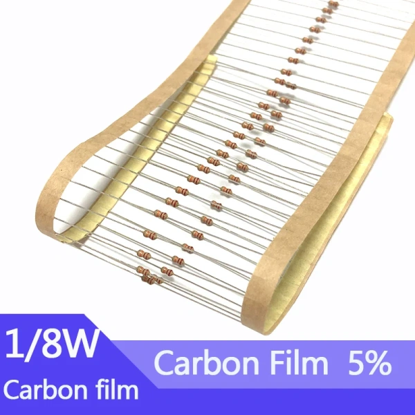 1/8W Carbon Film Resistor 5% 2R7 27R 270R 2K7 27K 270K 2.7 27 270 R K Ohm 0.125W 0R--1M