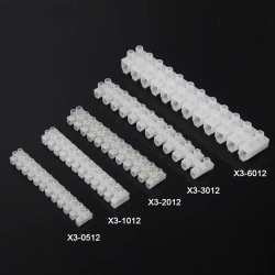 12 Position Barrier Terminal Strip Block White X3-0512 X3-1012 X3-2012 X3-3012 X3-6012 Nylon Plastic Terminal