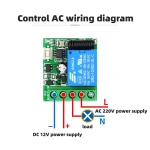 433MHz DC12V 10A 1 Channel 1Ch Wireless Relays RF Remote Control Switches Receiver Module for Pump Security